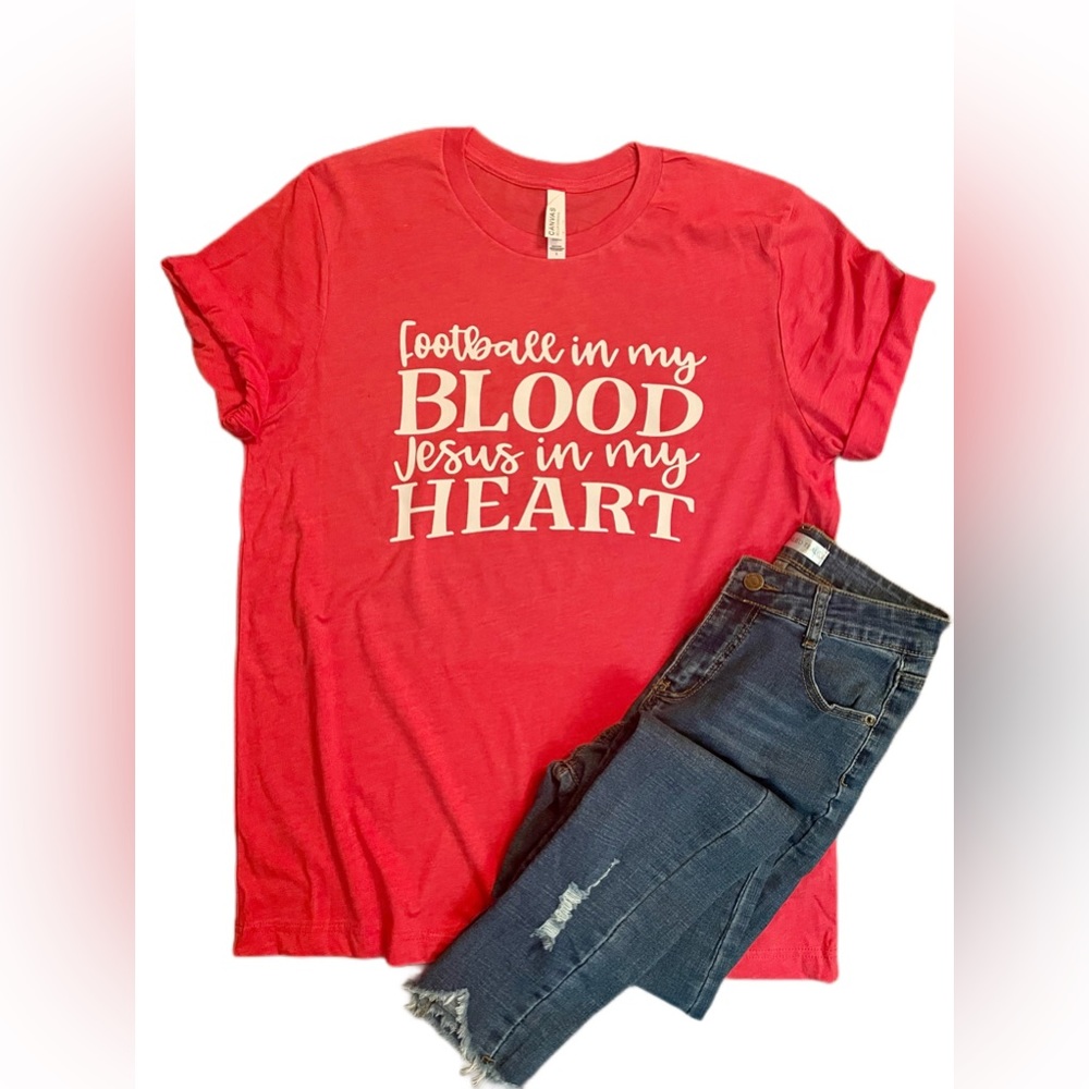 NWT! Football & Jesus Tee (Large)